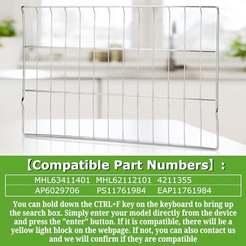 2Pcs MHL63411403 Oven Rack - 24.8 x 16.2 in, Stainless Steel, Range/Stove Compatible (Variation: 2Pcs)