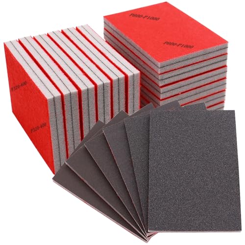 22Pcs 320-2500 Grit Sanding Sponge Set, Ultra Fine Sanding Pads Soft Foam Sanding Block Wet Dry Sandpaper for Wood, Metal, Wall Polish