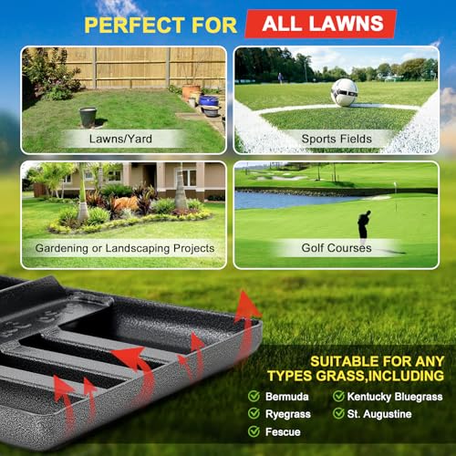 Cogardenshower Heavy Duty 30x10 Inch Stainless Steel Lawn Leveling Rake with Adjustable Handle, Reinforced Welds, Anti-Flipping Edge - 5FT Version