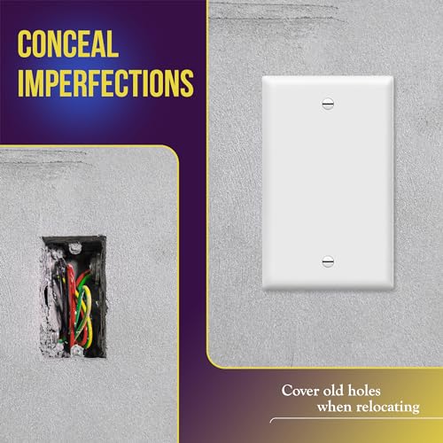 ENERLITES White 1-Gang Wall Plate Cover 5 Pack Gloss Finish Durable Electrical Decor