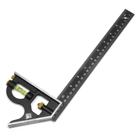 WEN ME144L 12-Inch Aluminum Combination Square with Bubble Level