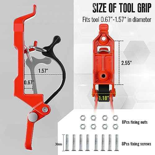 4 Pcs Shovel Holder for Truck, Heavy Duty Shovel Mounts for Roof Rack, Quick Release Axe Holder Mount Kit, Metal and Rubber Car Accessories/ Garage Storage/ Truck/ Wall Mounting Brackets