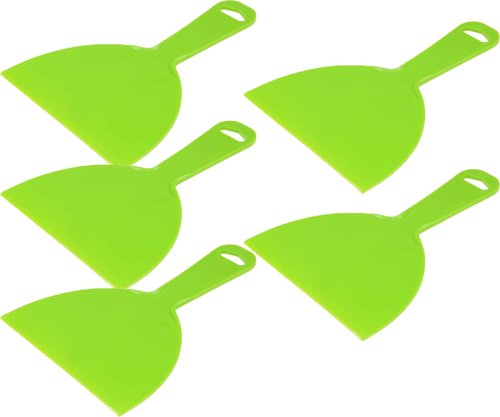 Sinyiol 5Pcs Putty Scraper 6" Plastic Flexible Putty Knives,Large Size Pack,Disposable Spreader Flexible Plastic Paint Scraper Tool for Spackling, Taping Drywall Wall Painting (6")