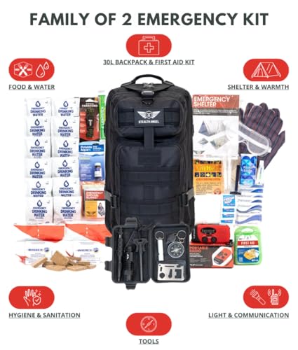 Stealth Angel 2 Person 72-Hour Emergency Survival Kit Backpack for Disasters
