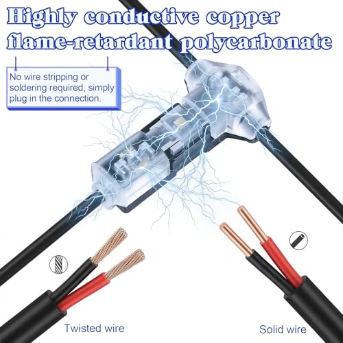 10 Pcs Low Voltage T Tap Wire Connectors for LED, Audio, Video Wiring