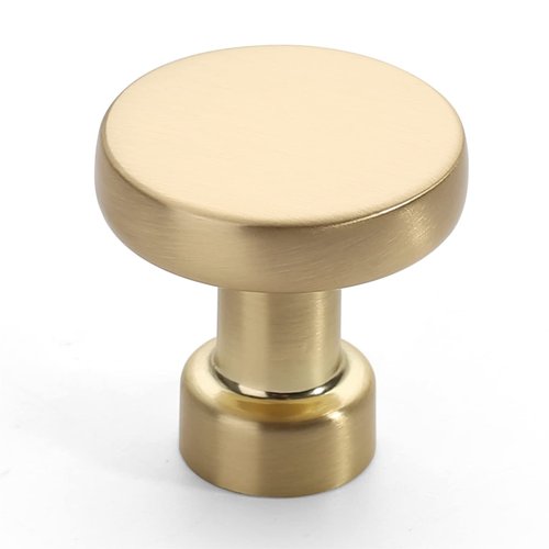Amerdeco 10 Pack Brushed Brass Kitchen Cabinet Knobs Single Hole Cabinet Pulls Round Gold Drawer Knobs Dresser Knobs and Pulls for Bathroom Cabinets…