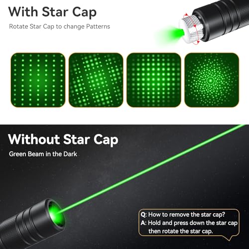 [Professional] Rechargeable Green Laser Pointer High Power Green Beam Light Long Distance Range For TV/LED/LCD Screens Tactical Flashlights Presentation Office/Outdoors/Astronomic/Construction [007]