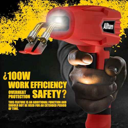 Allturn Plastic Welder, 2 in 1 Plastic Welding Kit, Hot Staples Weld Gun, Car Bumper Repair Kit for Most Plastics, Patent Number D970324(Red)