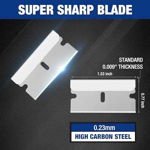 WORKPRO 50-Pack Single Razor Edge Blades, Industrial Scraper Razor Blades, High Carbon Steel One Edge Razor Blades