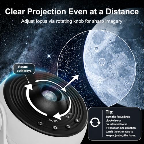 Fussion White Galaxy Projector Night Light 13-in-1 Star & Planetarium for Bedroom