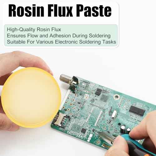 Rosin Flux Paste And Solder Wick Kit,2.47OZ/70g Jar Rosin Solder Flux (1 PACK),4.9Ft Desoldering Wick Braid Remover Solder (1 PACK),For Repair LED/Copper/Electrical Wire/PCB/DIY Soldering