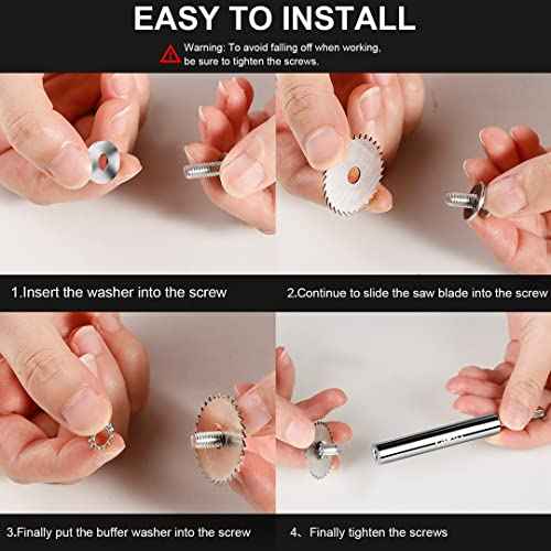 1/4-Inch Hex Shank Rotary Drill Saw(with 5PCS Blades),HSS Saw Disc Wheel Cutting Blades for Drills Rotary Tools