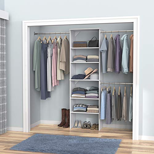 ClosetMaid SuiteSymphony Wood Closet Organizer System 25-Inch Starter Kit - Pure White