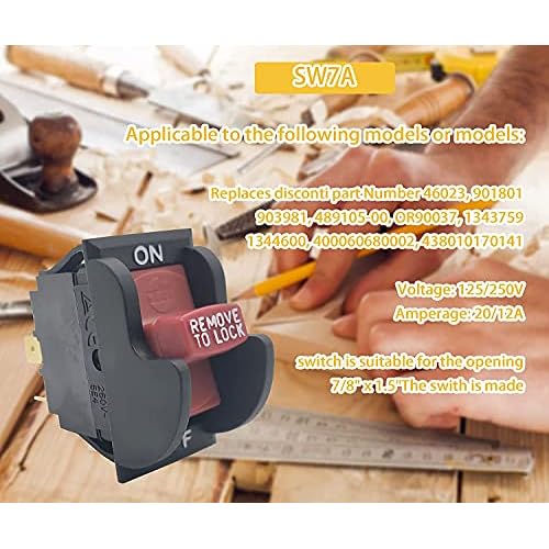 Thaekuns SW7A Table Saw On-Off Toggle Switch Replacement for Delta 489105-00 Ryobi 46023