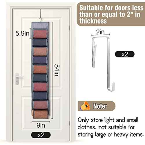 2 Pack Legging Storage Organizer- Hanging Closet Organizer System Clothes Closets Holder with 20 Roll Independent Compartments for Yoga Leggings T-Shirts Bras Socks Pants Tank Top Towel(Grey)