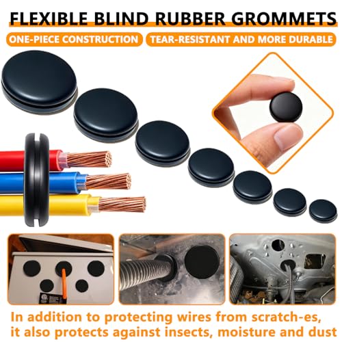 70 Pack Rubber Grommet Kit for Automotive Wiring, Home Improvement, Organizer