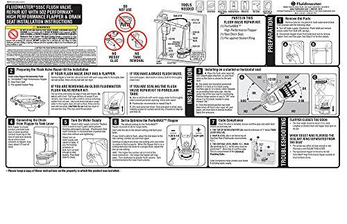 Fluidmaster 555CRP8 PerforMAX 2-Inch Universal Toilet Flush Valve Repair Kit - 5 Minute Install