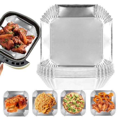 Air Fryer Liners, 100Pcs Aluminum Foil Air Fryer Disposable Paper Liner