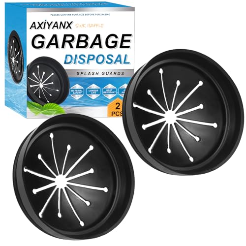 AxiyanX Black 3 3/8-Inch Sink Splash Guard & Disposal Stopper 2-Pack
