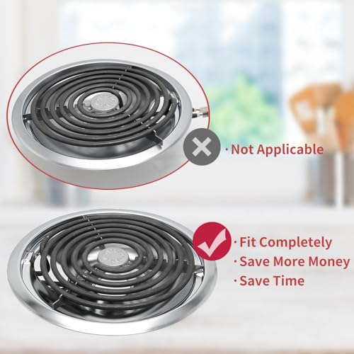 COZZIVITA GE Drip Pans & Stove Burner Element Set for WB30M1/WB30M2 – Includes 6" & 8" Pans, MP15YA/MP21YA