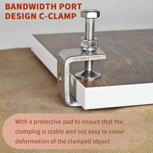 4 Pack Stainless Steel C Clamps 0.79" with Stable Wide Jaw Opening, Small C-Vise Clamps Heavy Duty U Clamp for Metalworking Woodworking Welding Mounting