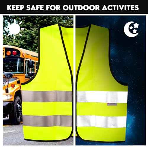 SIFE Kids Safety Vest for Children 3-12Y,w/3M Compatible Tech,6 Colors - Mesh & Knit