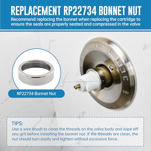 Ahenbal Replacement Bonnet Nut for Delta R10000 Shower Valves - Brass, Leak-Proof Seal