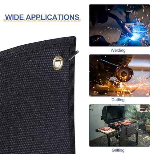HARFINGTON 4pcs Welding Blanket Fireproof 12"x12" 1022 Fahrenheit Working Temp Fiberglass Fire Retardant Blankets for Heat Insulation, Welding Soldering Heat Shield