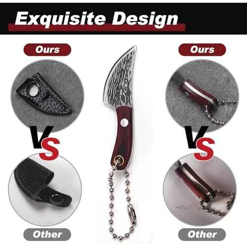 Mini Knife Set,Tiny Knife Set with Sheath,Mini Pocket Knives for Knife Collectors Gifts and Package Opener Box Cutter (4)