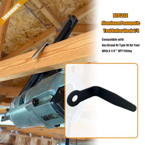 PC0350 Pneumatic Tool "L" Shaped Rafter Hook Compatible with Senco PC0350 Hook Belt Nail Guns with 1/4" NPT Air Fitting (Aluminum)