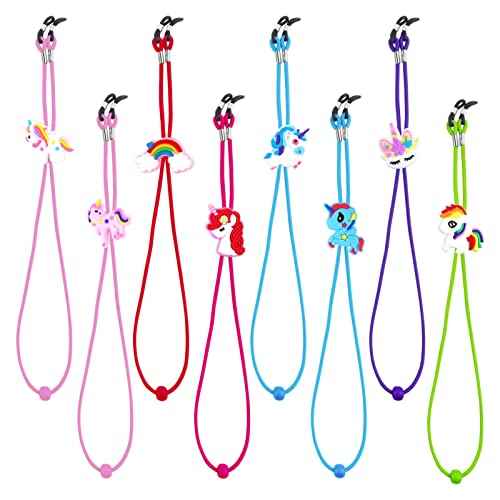 8 Pcs Kids Glasses Strap Anti-slip Eyeglass Straps Adjuster Stretchy Sunglass Strap for Boys Girls