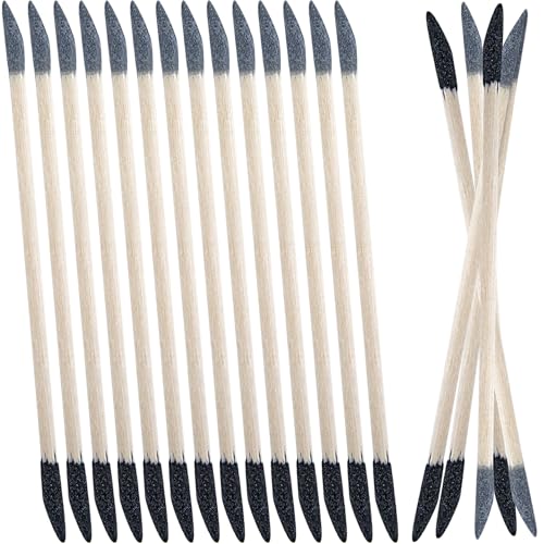 ANCIRS 20 Pcs Sanding Sticks, 5.5in Double End Matchsticks Sanding Twigs, 150/280 Grit Fine Detailing Polishing Stick, Flexible Sanding Tools for Plastic Models, Tight Spaces (Black&Gray)