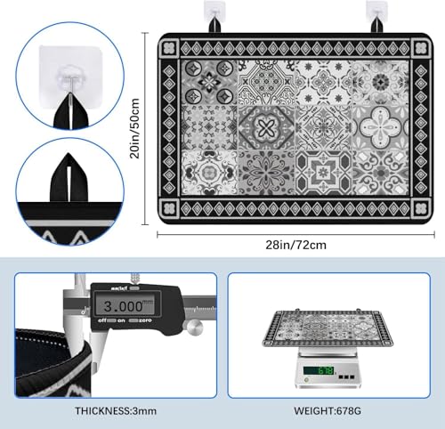 Kuyig Home 28x20in Grey Heat-Resistant Stove Top Cover – Multifunctional Rubber Protector