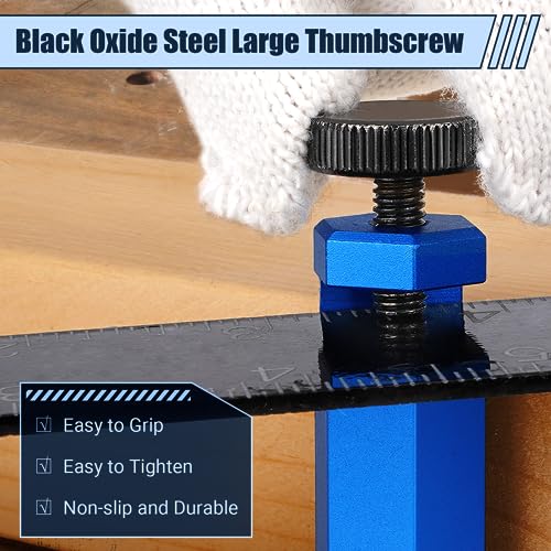 Cocowin Tall Stair Gauges for Framing Squares with Holder & Carabiner, 1 Pack Blue