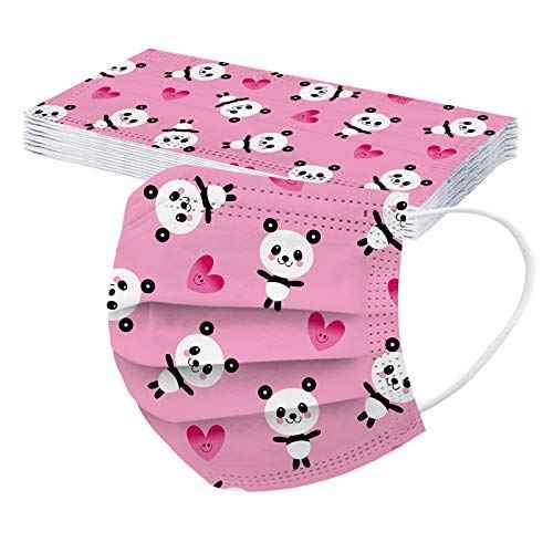 50Pcs Kids Face Mask Childrens 3 Ply Non-Woven Protective Breathable Kids Face Mask for Boys Girls Outdoor School