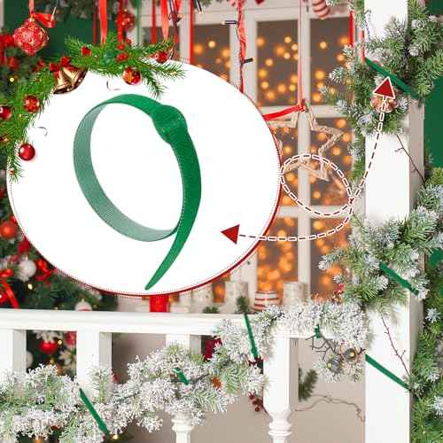 40pcs 11.8" Christmas Garland Ties,Decorative Holiday Garland Ties,Adjustable Holiday Cable Straps for Hanging Garland, Wreaths, and Lights on Stairway Banister Railing Xmas Tree Decor