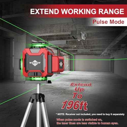 Laser Level 360 Self Leveling with Tripod,WEIDDW 4D Lazer Level,4x360¡Æ Cross Line Laser for Construction Project Renovation,Floor Tile, Laser Level Lines Tool
