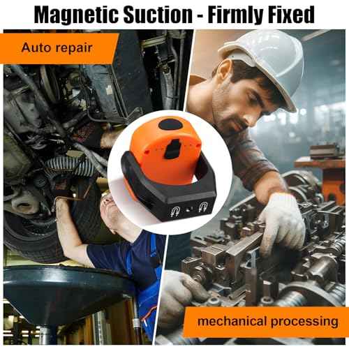 Retisee 2 Pcs 780 Lumens Magnetic Work Light USB Rechargeable LED Flashlight Portable Inspection Light for Car Repair Emergency Lighting Mechanics Workshop (Orange)