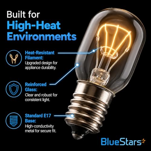 BlueStars 8206232A E17 40W Microwave Light Bulb – 3 Pack