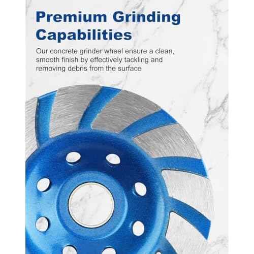 Diamond Concrete Grinding Wheel 4 1/2 inch, 12-Segment Concretes Grinding Wheel Disc for Angle Grinder Polishing and Cleaning Stone Concretes Surface, Stones, Cement, Marble