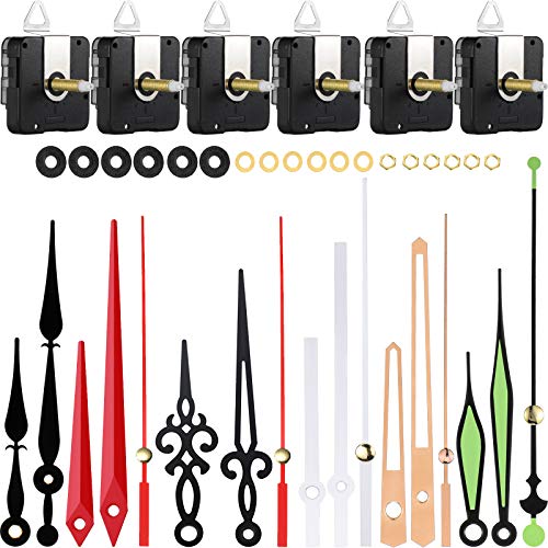 Mudder 6pcs Silent Clock Movement Mechanism 28mm Replacement with Hands