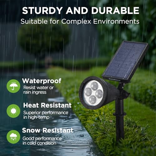InnoGear Solar Spot Lights Outdoor for Flag Pole - Cool White, Adjustable & Dual Mode