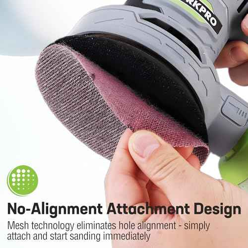 WORKPRO 20-Piece Sanding Discs - 5-Inch Hook and Loop Sanding Disc for Dust-Free Sanding, Tear-Resistant Nylon, 80/120/180/240/320 Grits for Orbital Sanders