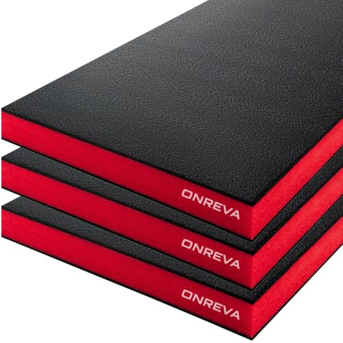 Tool Box Foam Organizer Inserts, 16x12x2 in - 3 Pack, Black & Red