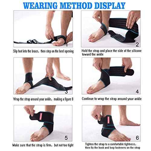 Ankle Support,Adjustable Ankle Brace Breathable Nylon Material Super Elastic and Comfortable,1 Size Fits all, Suitable for Sports (blue 1)