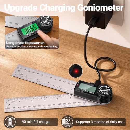 Preciva Black Rechargeable Digital Angle Finder