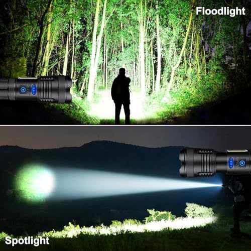 KINGCAESAR Flashlights 90,000 High Lumen - 2 Pack, Ultra Bright Rechargeable Flashlight with 7 Light Modes, LED Flash Light with High Power Battery, IPX7 Waterproof for Home Camping