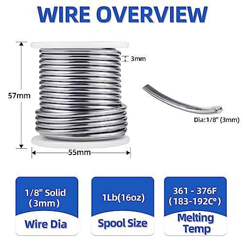60/40 solder for stained glass,Industrial grade Solder for Glass Artisans,Dia 3mm (0.125") 1LB(1)