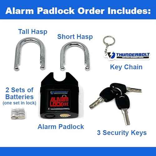 Alarm Padlock Anti-Theft Security Keyed Padlock Lock 110dB (decibels) Sound Siren