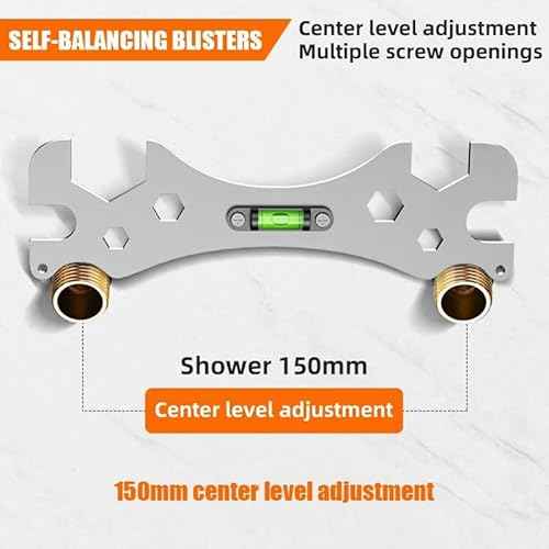 Faucet Wrench Shower Spanner 9mm 12mm 14mm 17mm 23mm 30mm Screw Nut Openings with Level for Shower Repair Bathroom Hose Pipe Plumbing Removal Basin Tap Drain Sink Tool